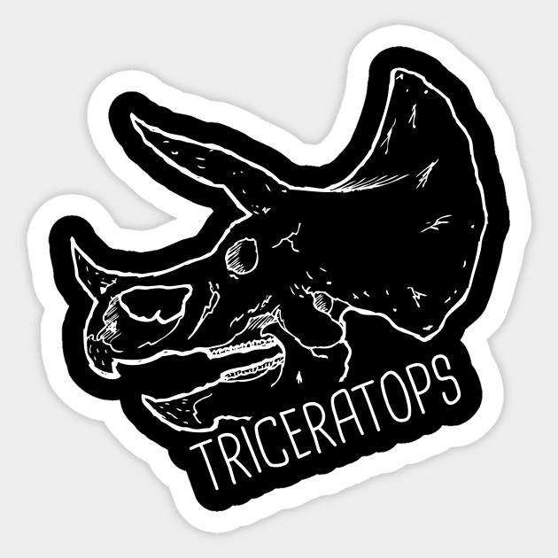 Triceratops Dinosaur Bones Skull Sticker by MeatMan